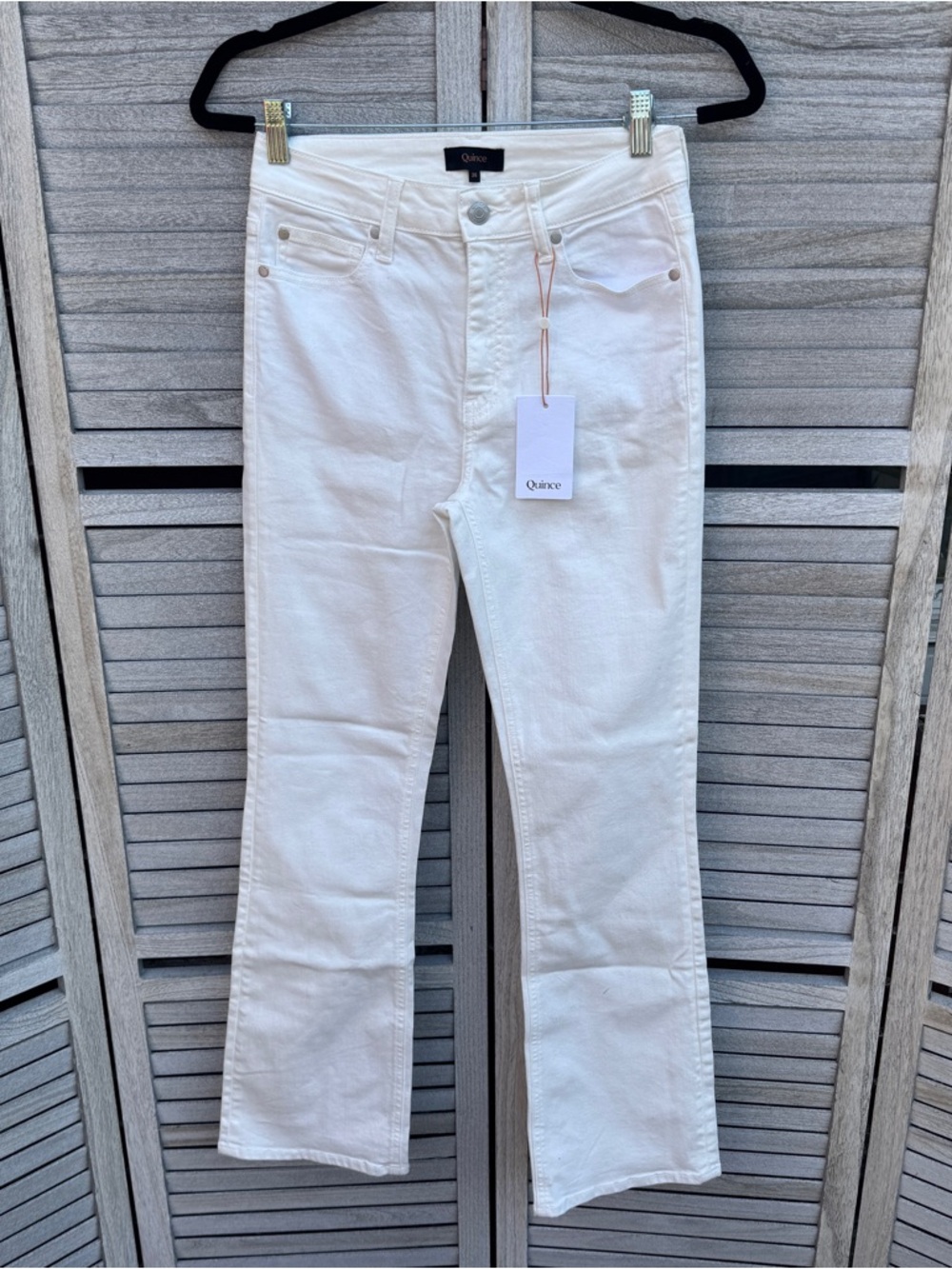 Quince White Flare Jeans - Women's Wide Leg